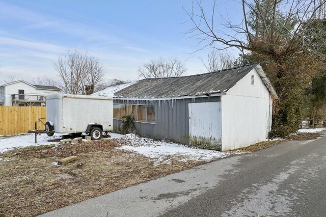 exterior space featuring fence