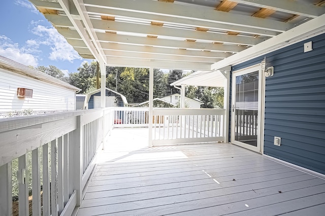 deck featuring an outbuilding