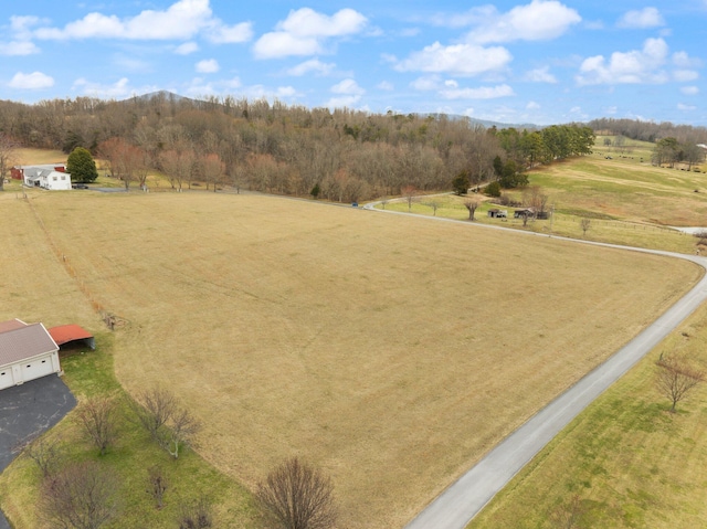 bird's eye view with a rural view