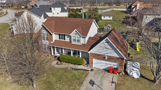 drone / aerial view featuring a residential view