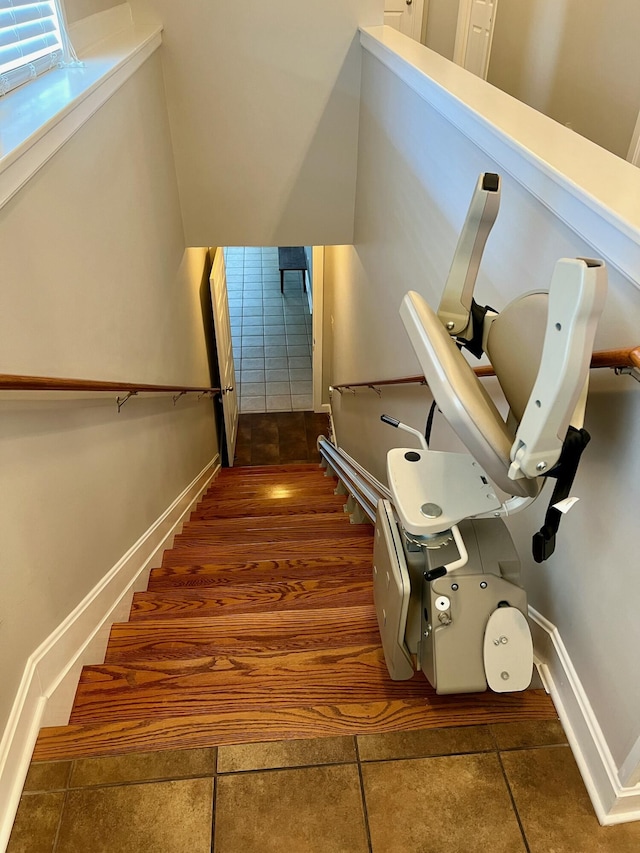 stairs with baseboards