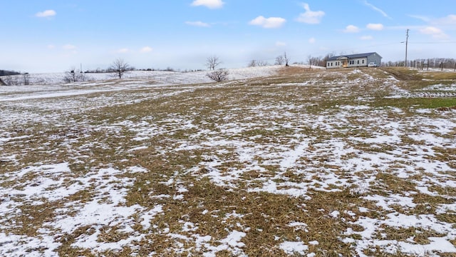 view of yard layered in snow