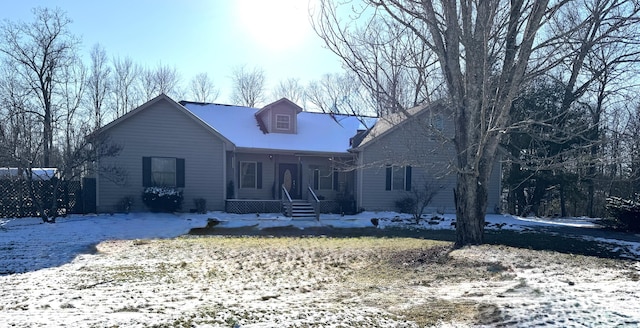 view of front of home featuring a porch