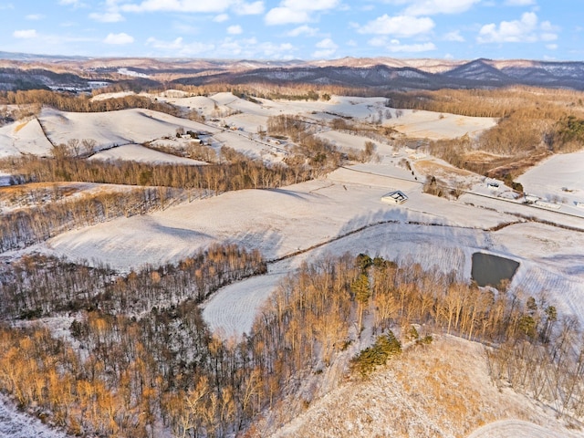 aerial view featuring a mountain view