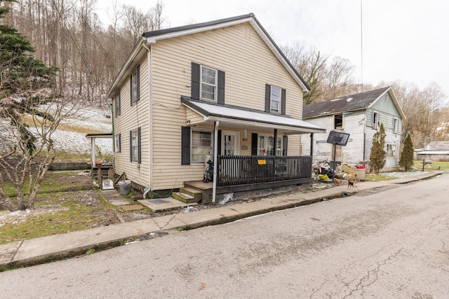 view of front facade with covered porch