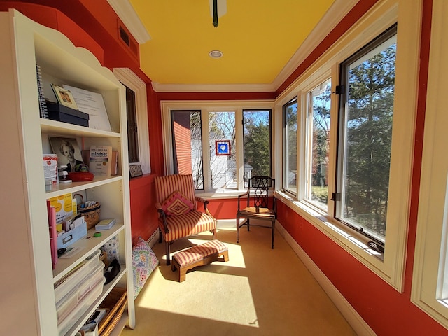 sunroom / solarium with a wealth of natural light and visible vents