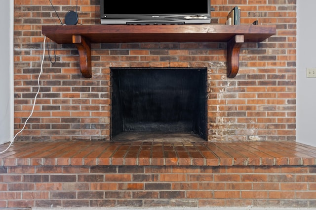 details featuring a fireplace