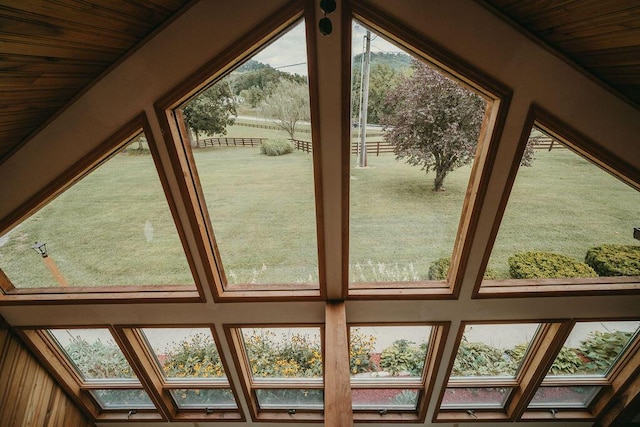 interior space featuring a skylight