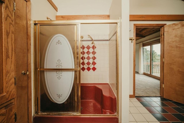 full bath featuring tile patterned flooring