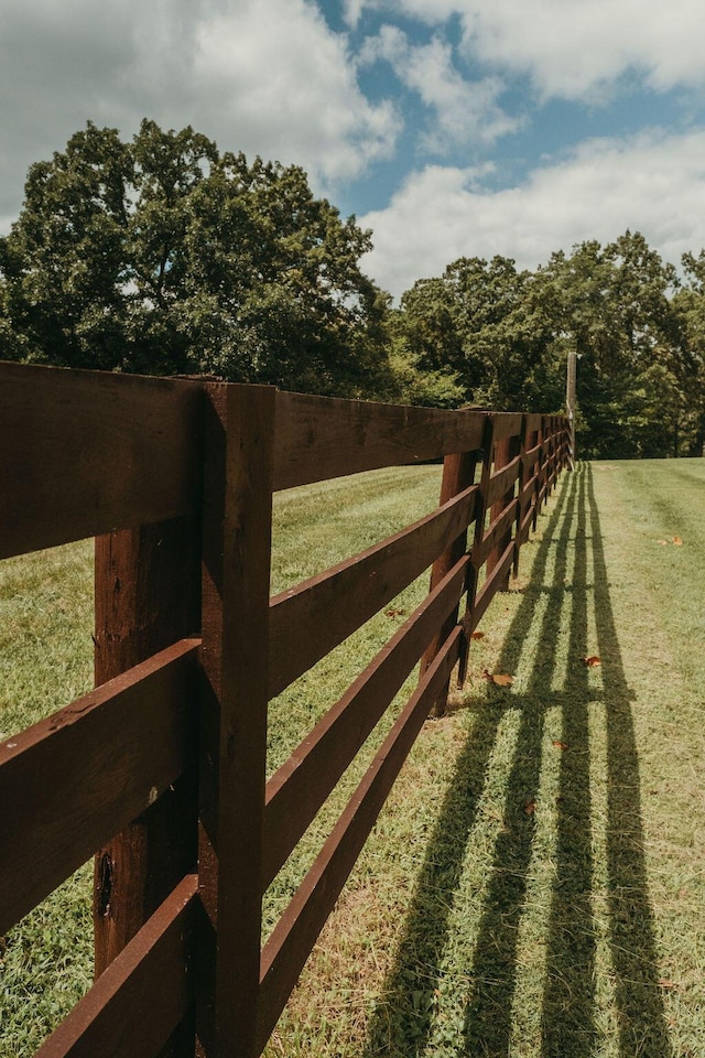 view of gate featuring fence and a lawn