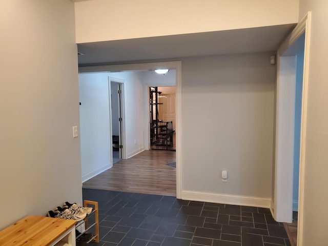 corridor with baseboards