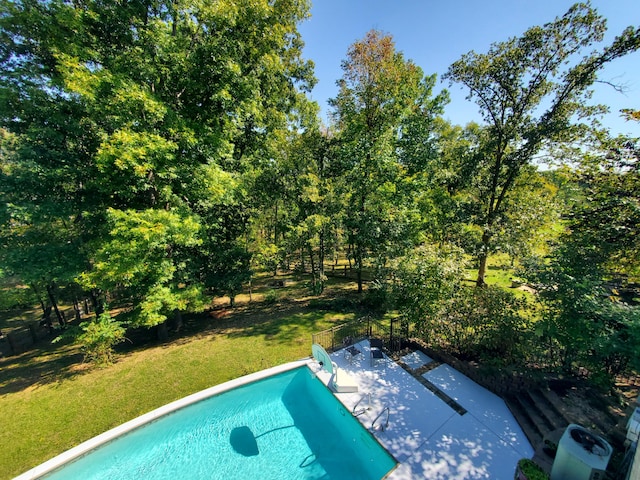 pool with a lawn