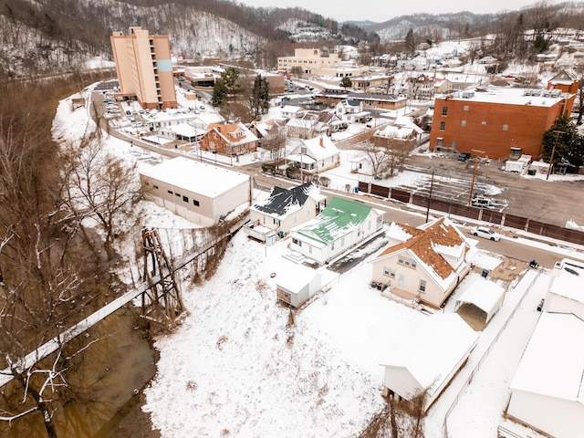 view of snowy aerial view