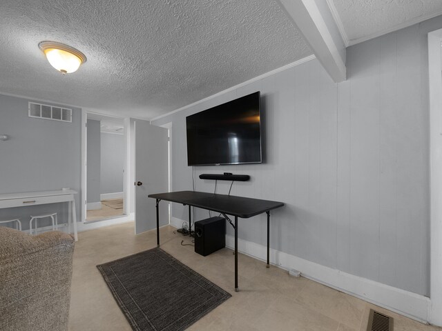 office featuring a textured ceiling and visible vents