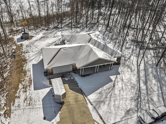 view of snowy aerial view