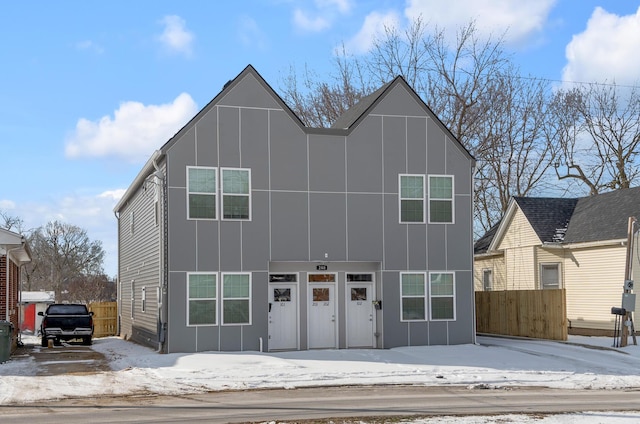 modern home with board and batten siding