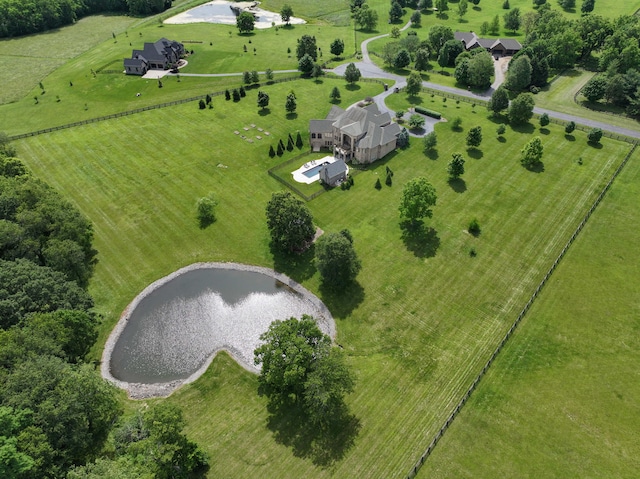 drone / aerial view with a rural view