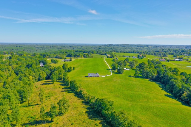 aerial view with a rural view