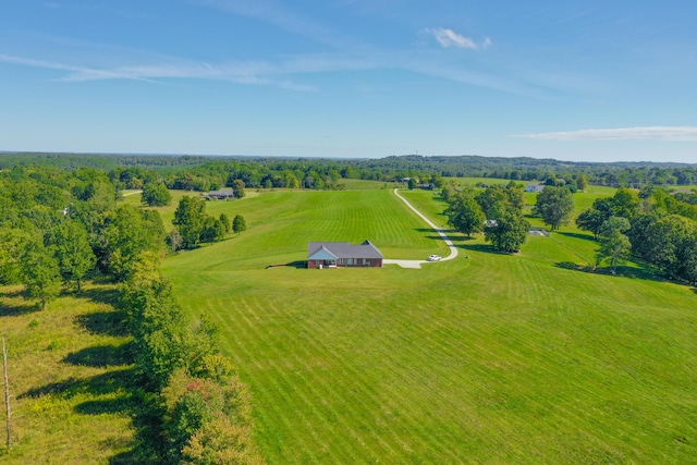 aerial view with a rural view