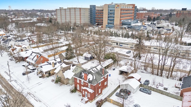 view of snowy aerial view