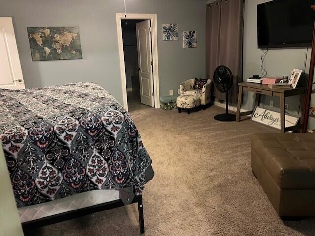 bedroom featuring carpet