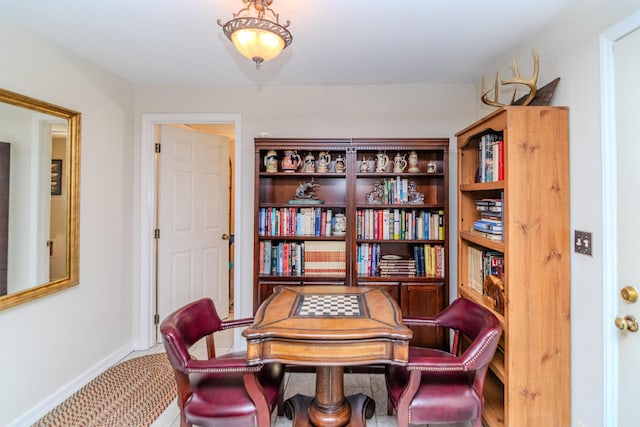 living area with baseboards