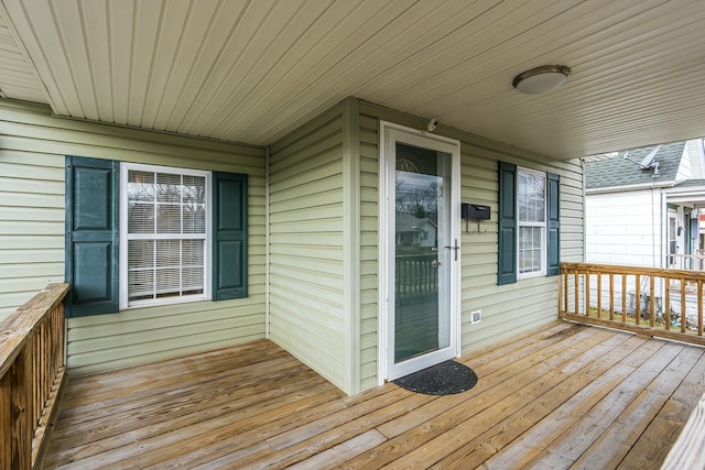 deck with a porch