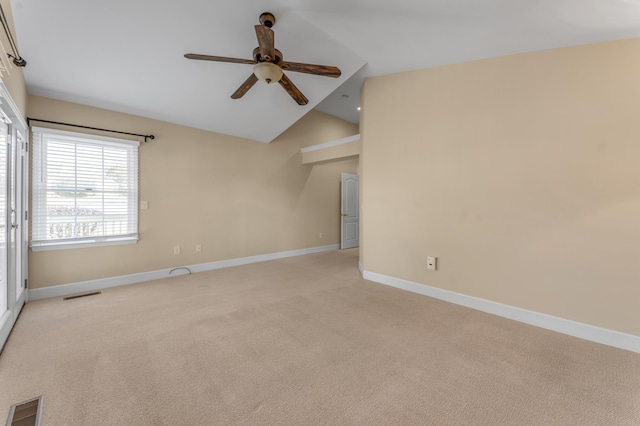 1649 Silver Pheasant Cir, Lexington, KY 40511 - spare room with visible vents, light colored carpet, baseboards, and ceiling fan