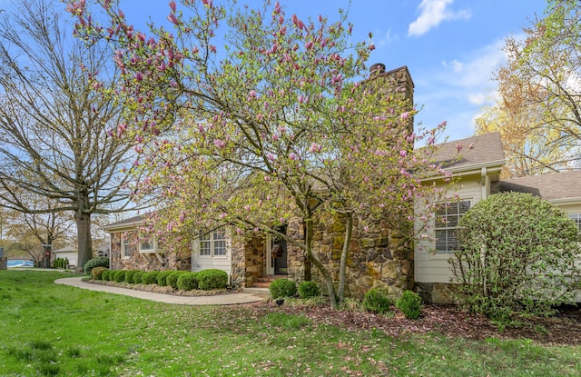 1649 Silver Pheasant Cir, Lexington, KY 40511 - view of front facade with a front lawn and stone siding