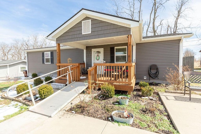 view of front of home with covered porch