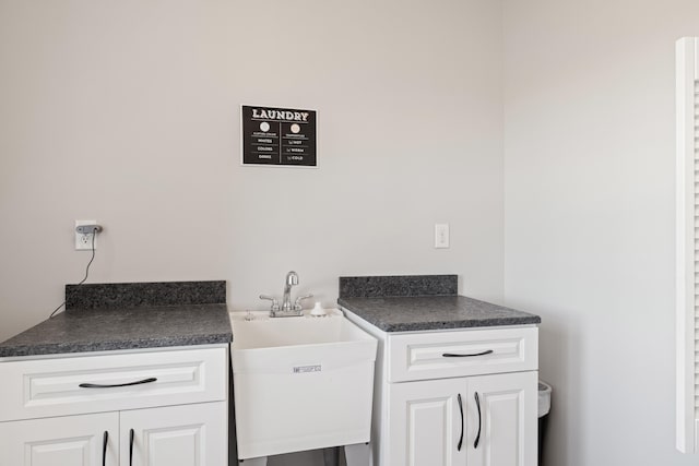 clothes washing area with a sink