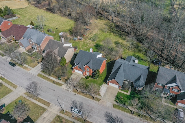 aerial view with a residential view