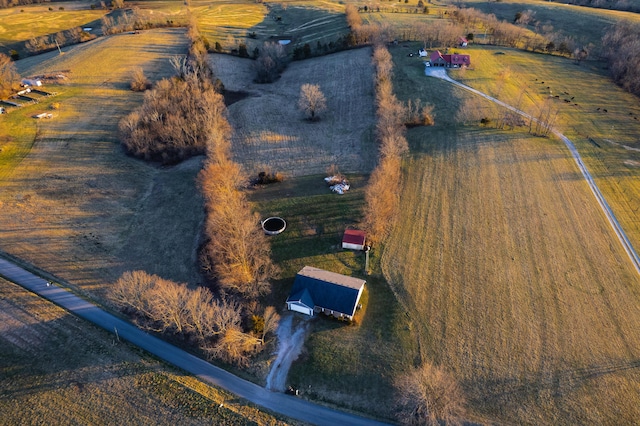 bird's eye view featuring a rural view