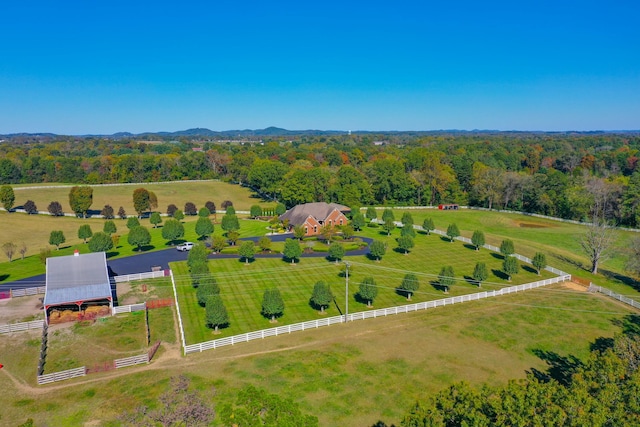 aerial view featuring a rural view