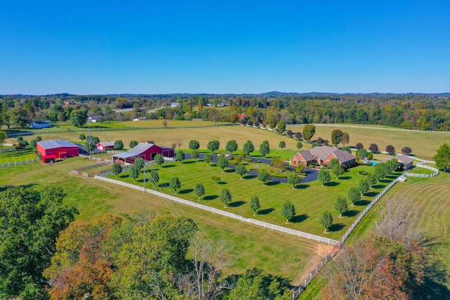 drone / aerial view featuring a rural view