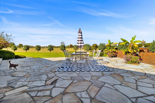 view of patio with outdoor dining area