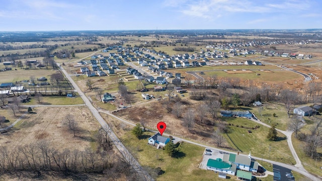 bird's eye view featuring a rural view