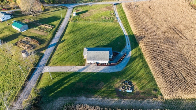 drone / aerial view with a rural view