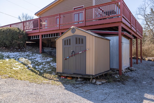 view of shed