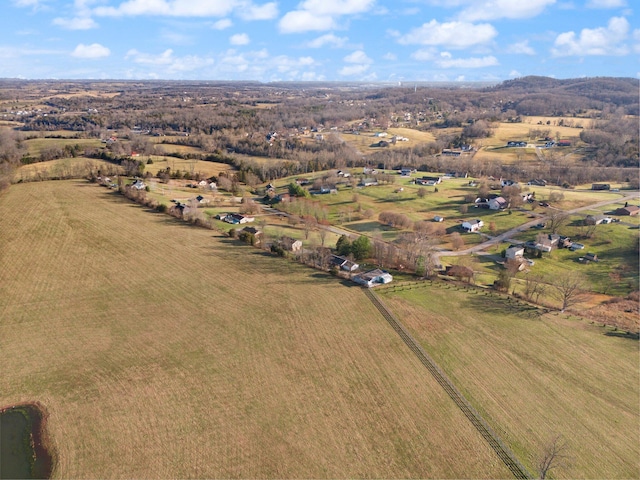 bird's eye view with a rural view