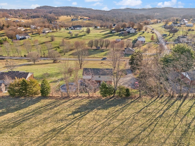 aerial view with a mountain view