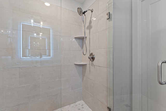 bathroom featuring a stall shower