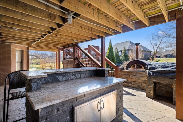 view of patio / terrace with stairs