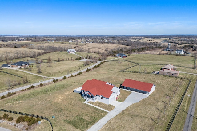 drone / aerial view featuring a rural view