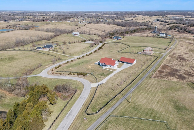 drone / aerial view with a rural view