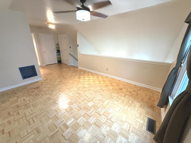 10509 Bay Pointe Ct, Louisville, KY 40241 - unfurnished living room featuring ceiling fan and lofted ceiling