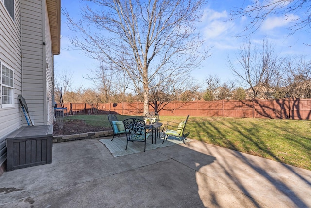 view of patio / terrace with a fenced backyard