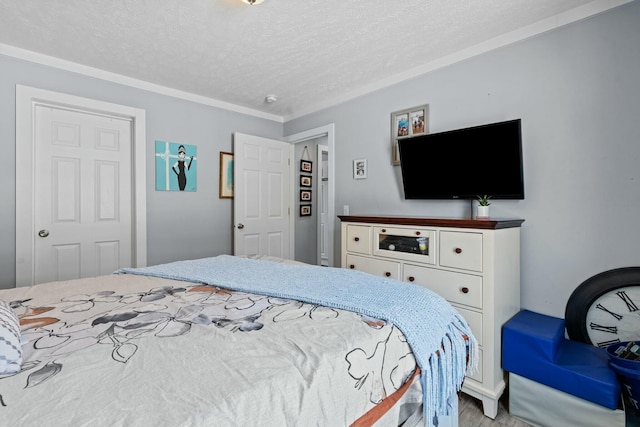 bedroom with a textured ceiling