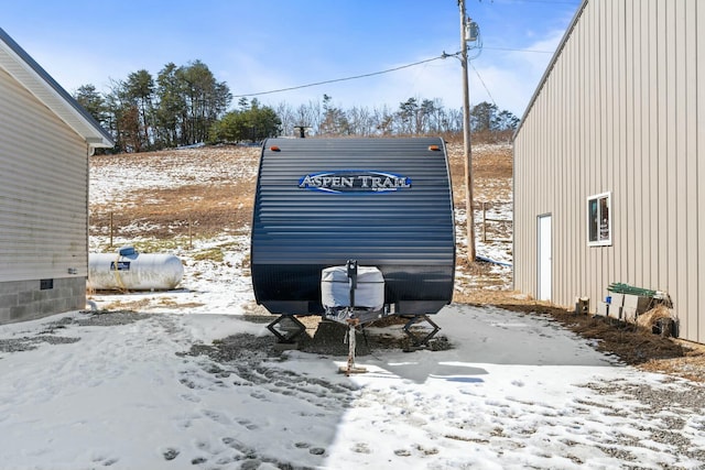 exterior space featuring a garage