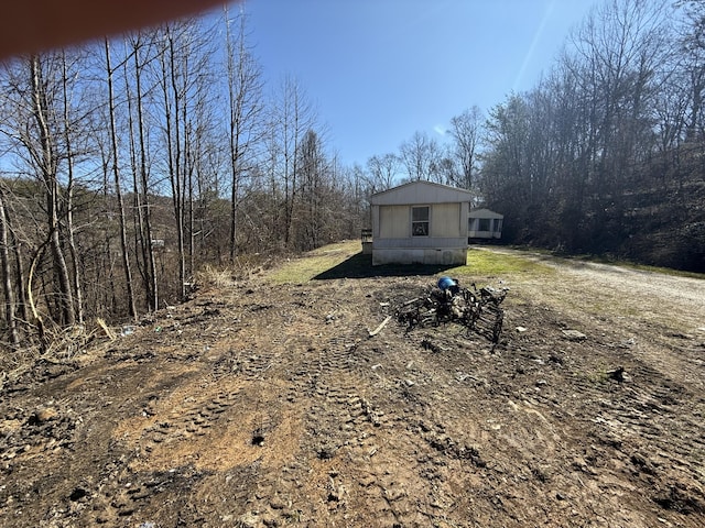 exterior space with dirt driveway